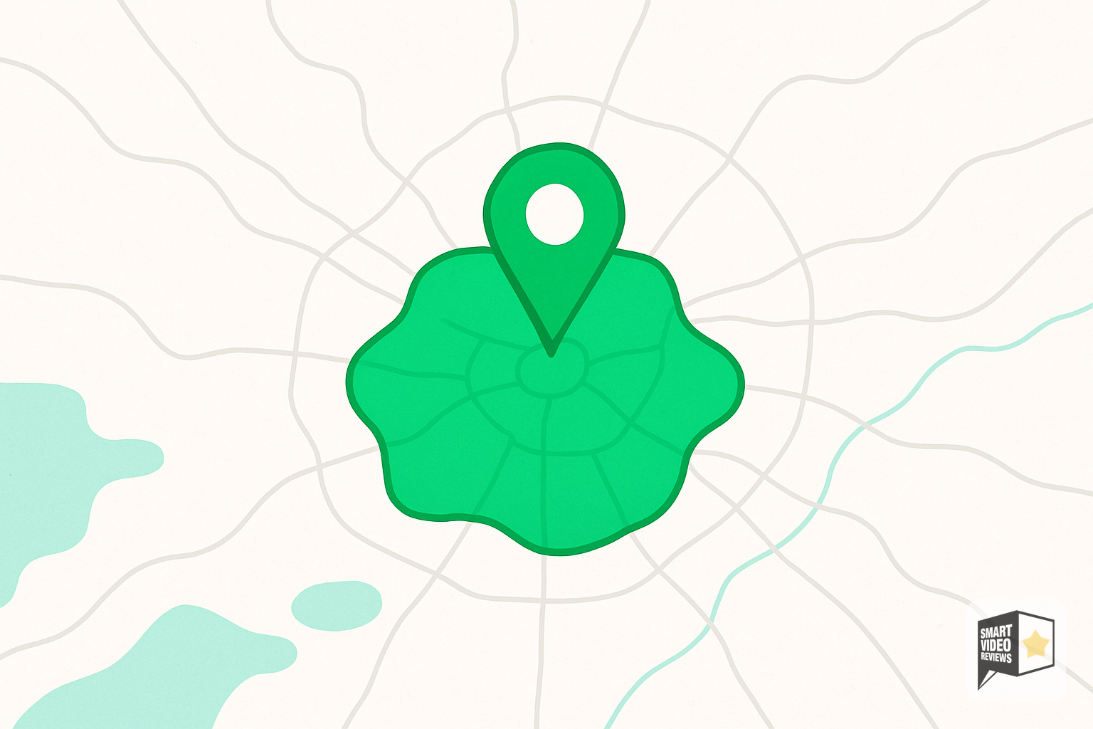 Map showing a focused local service area around a central business location