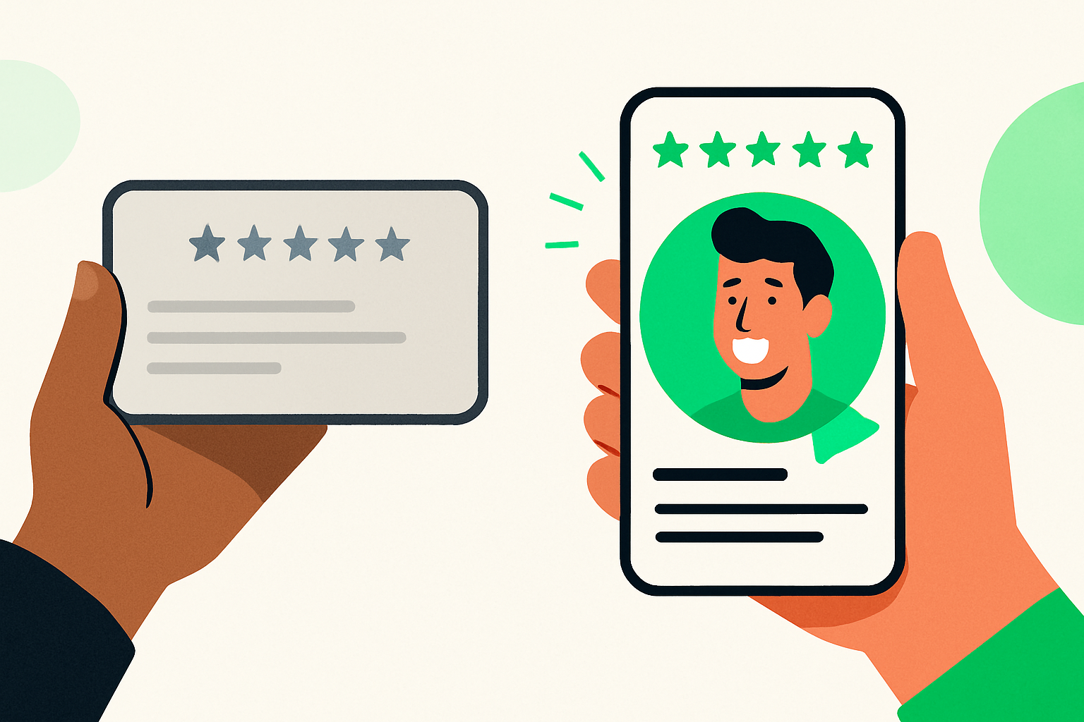 Comparison of a static review screenshot versus a dynamic branded video review