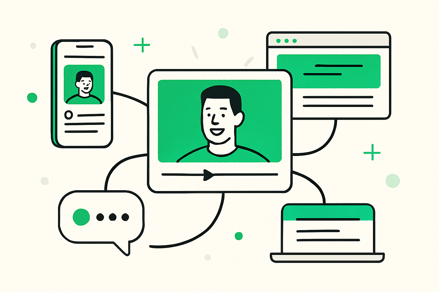 One video review distributed across social feeds, website, and messages
