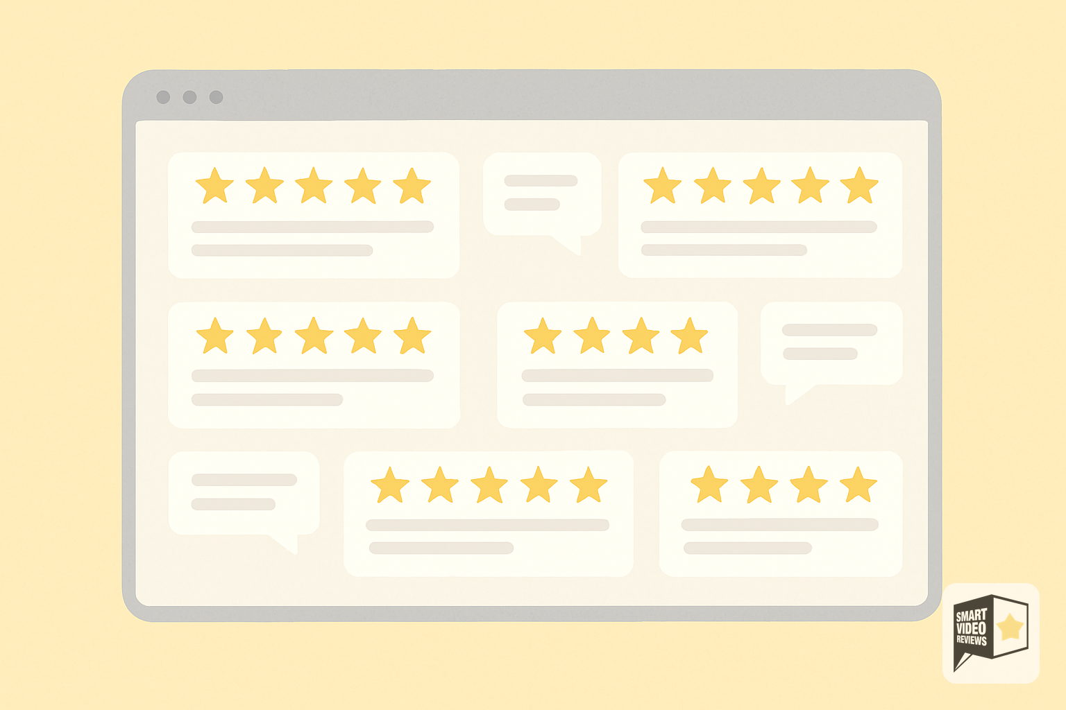 A uniform wall of identical five-star reviews looking suspiciously clean and generic