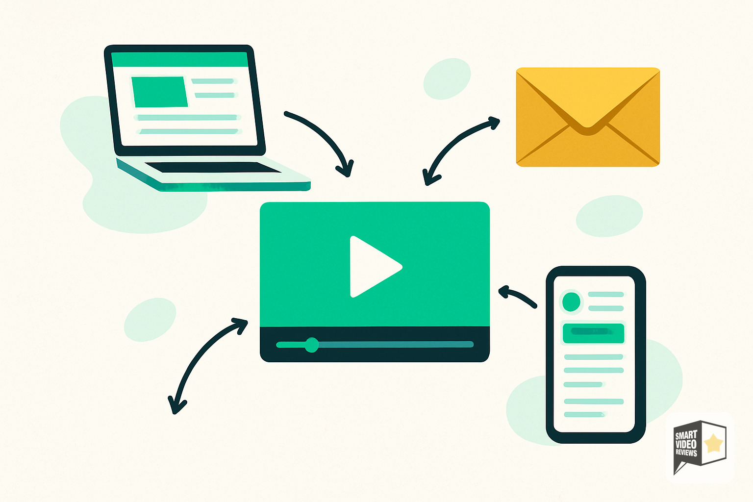 A single review video distributed across website, social feeds, and email for backup
